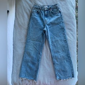 Zara cropped wide leg jeans